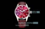 IWS Factory The Best Replica IWC Big Pilot's Chronograph Red Dial Men 41MM Swiss Watch